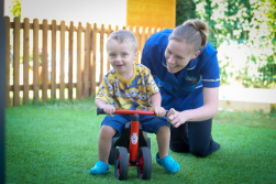 Playing in the garden